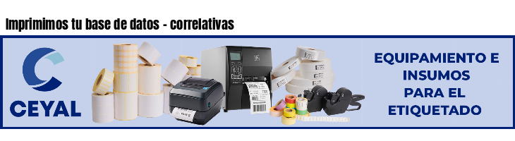Imprimimos tu base de datos - correlativas