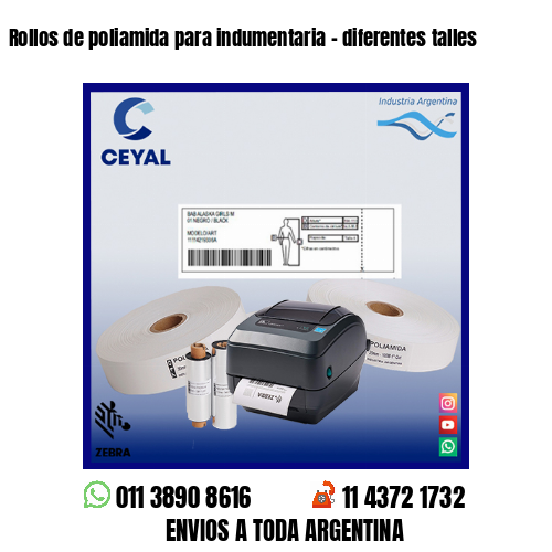 Rollos de poliamida para indumentaria – diferentes talles