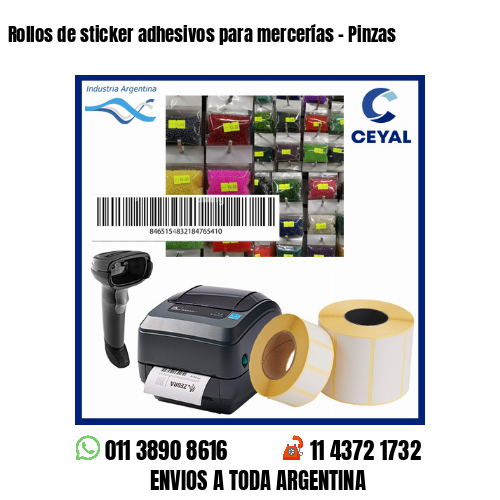 Rollos de sticker adhesivos para mercerías – Pinzas