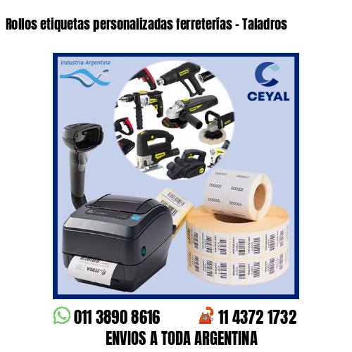 Rollos etiquetas personalizadas ferreterías – Taladros
