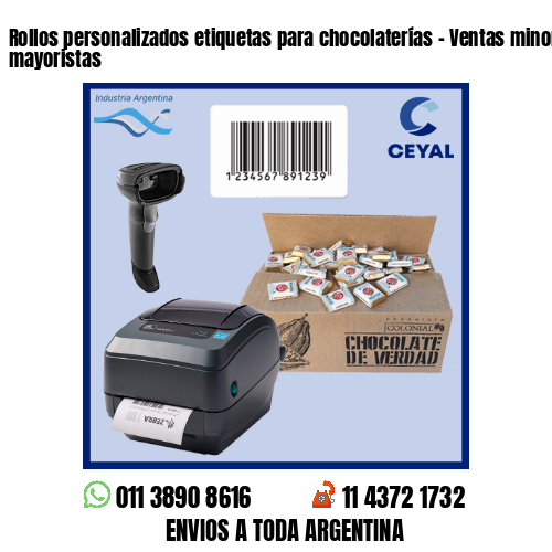 Rollos personalizados etiquetas para chocolaterías – Ventas minoristas y mayoristas