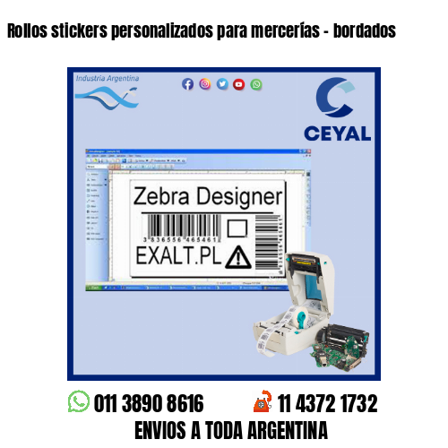 Rollos stickers personalizados para mercerías – bordados