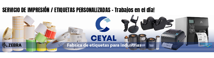 SERVICIO DE IMPRESIÓN / ETIQUETAS PERSONALIZADAS - Trabajos en el día!