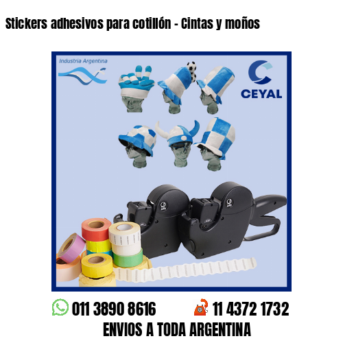Stickers adhesivos para cotillón – Cintas y moños