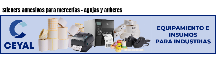 Stickers adhesivos para mercerías - Agujas y alfileres