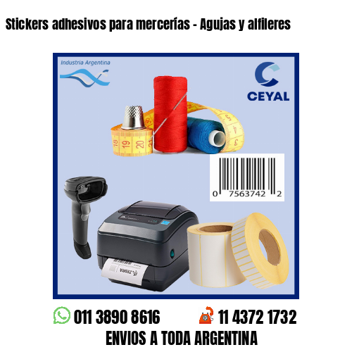 Stickers adhesivos para mercerías – Agujas y alfileres