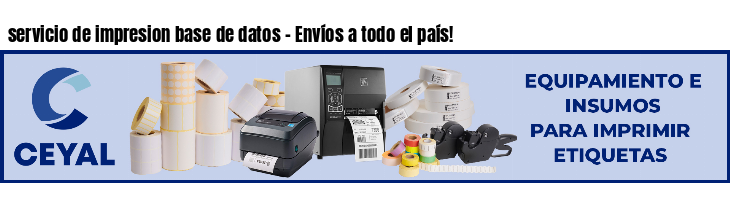 servicio de impresion base de datos - Envíos a todo el país!