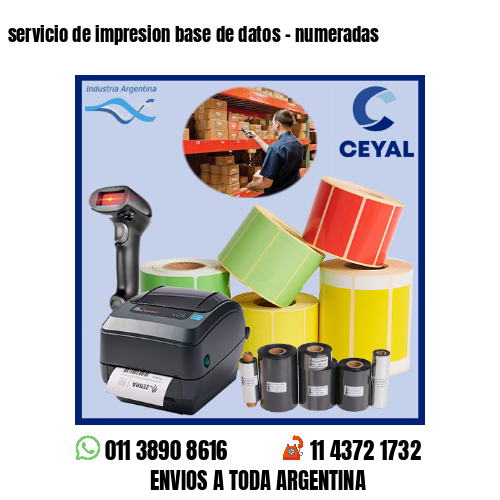 servicio de impresion base de datos – numeradas
