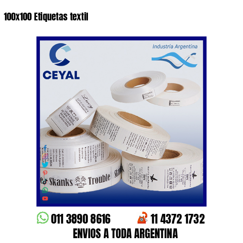 100×100 Etiquetas textil