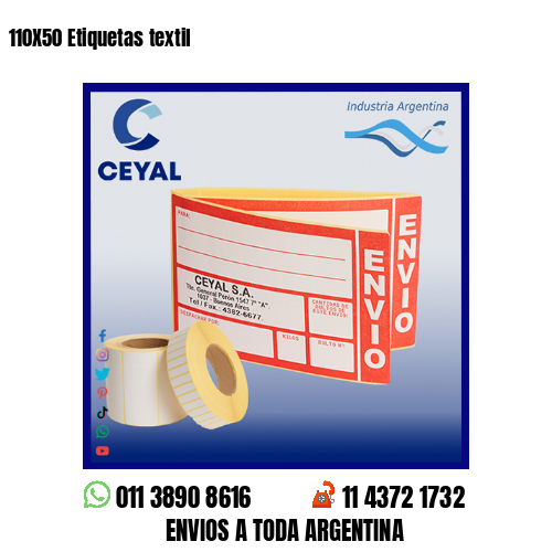 110X50 Etiquetas textil