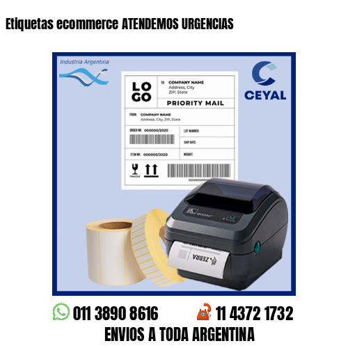 Etiquetas ecommerce ATENDEMOS URGENCIAS