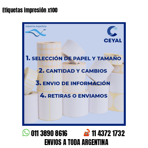 Etiquetas impresión x100