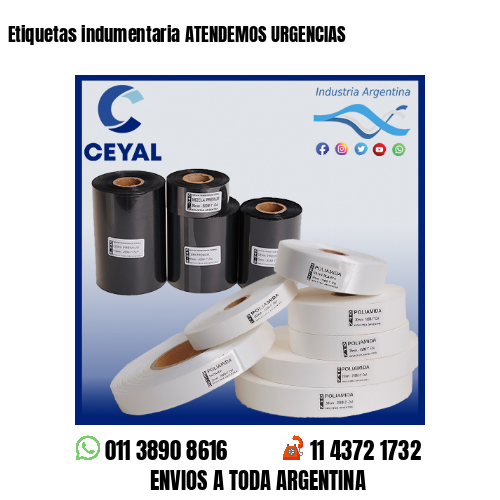 Etiquetas indumentaria ATENDEMOS URGENCIAS