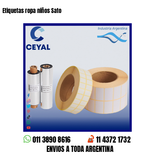 Etiquetas ropa niños Sato
