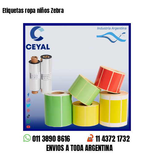 Etiquetas ropa niños Zebra