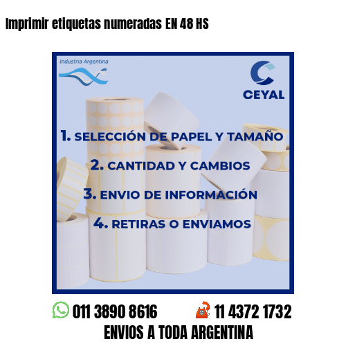 Imprimir etiquetas numeradas EN 48 HS