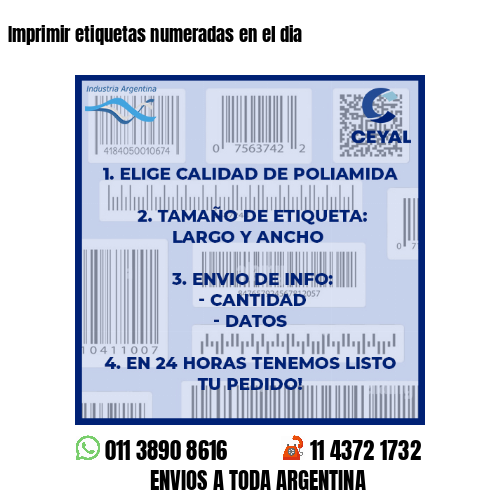 Imprimir etiquetas numeradas en el dia