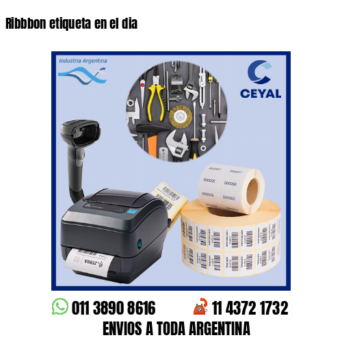 Ribbbon etiqueta en el dia