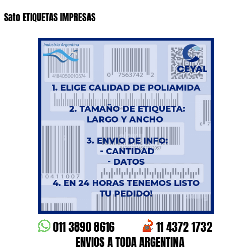 Sato ETIQUETAS IMPRESAS