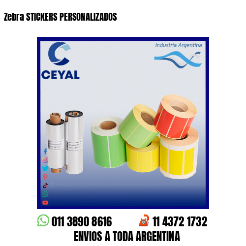 Zebra STICKERS PERSONALIZADOS