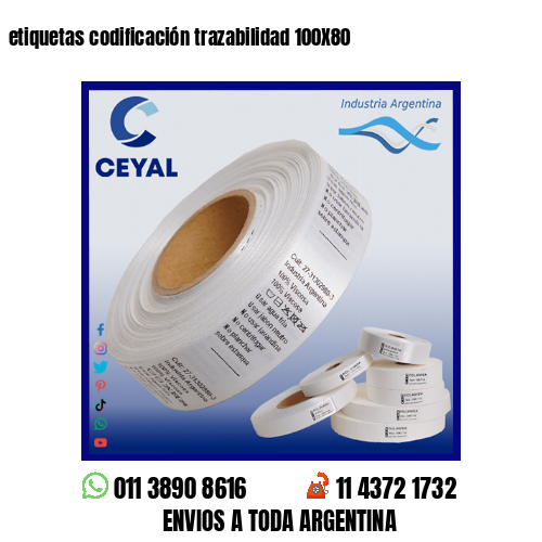etiquetas codificación trazabilidad 100X80
