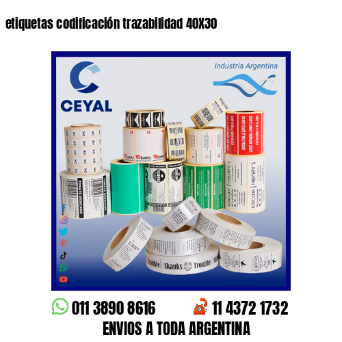 etiquetas codificación trazabilidad 40X30