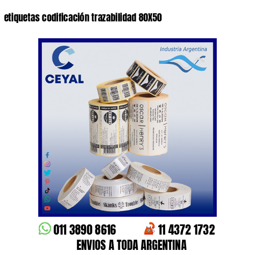 etiquetas codificación trazabilidad 80X50