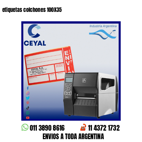 etiquetas colchones 100X35