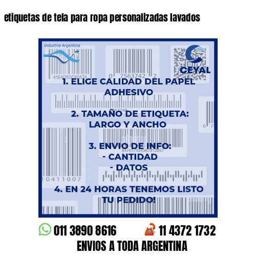etiquetas de tela para ropa personalizadas lavados