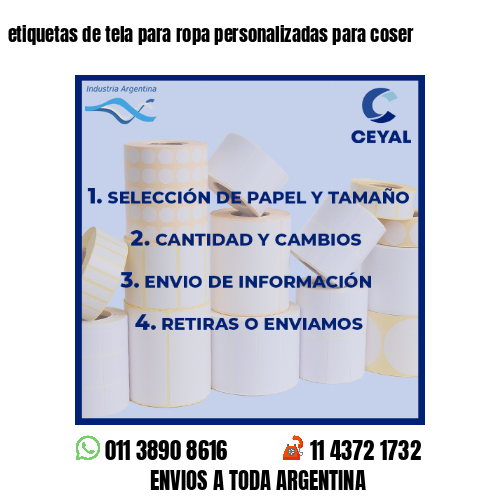 etiquetas de tela para ropa personalizadas para coser