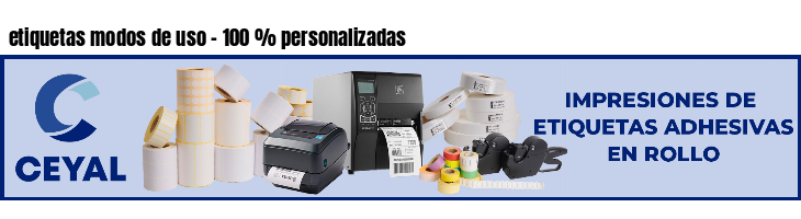 etiquetas modos de uso - 100 % personalizadas