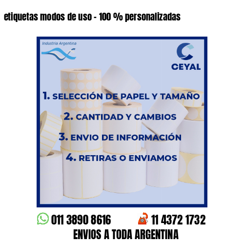 etiquetas modos de uso – 100 % personalizadas