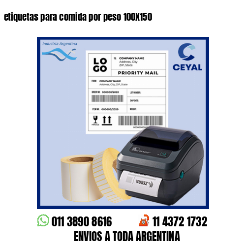 etiquetas para comida por peso 100X150