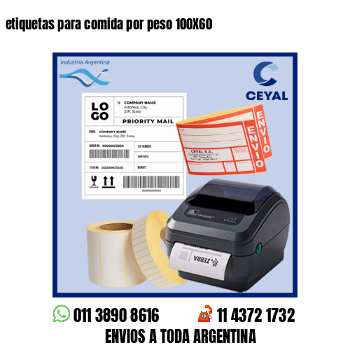 etiquetas para comida por peso 100X60