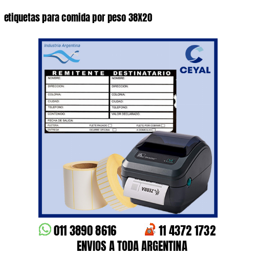 etiquetas para comida por peso 38X20
