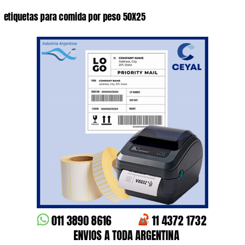 etiquetas para comida por peso 50X25