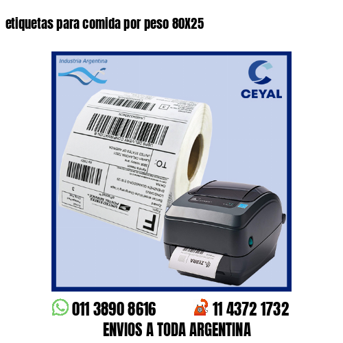 etiquetas para comida por peso 80X25