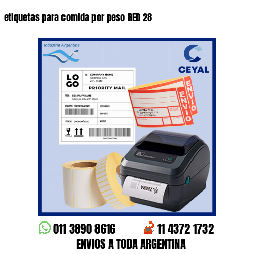 etiquetas para comida por peso RED 28