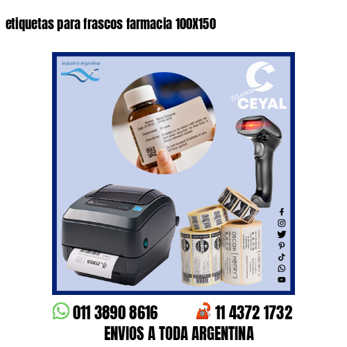 etiquetas para frascos farmacia 100X150
