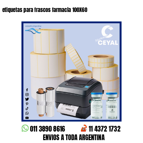 etiquetas para frascos farmacia 100X60