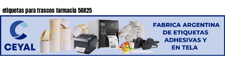 etiquetas para frascos farmacia 50X25