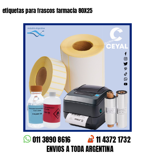 etiquetas para frascos farmacia 80X25
