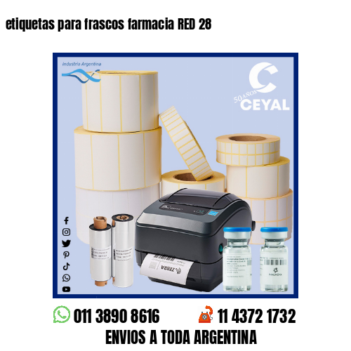 etiquetas para frascos farmacia RED 28