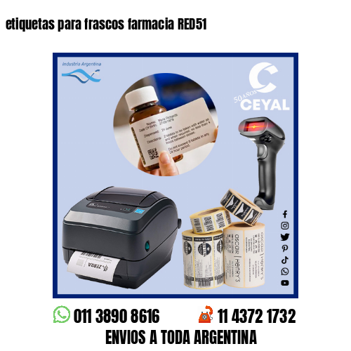 etiquetas para frascos farmacia RED51