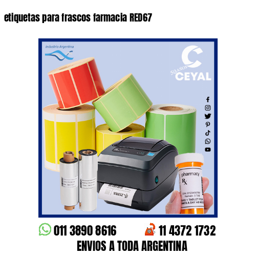 etiquetas para frascos farmacia RED67