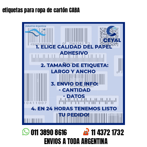 etiquetas para ropa de cartón CABA