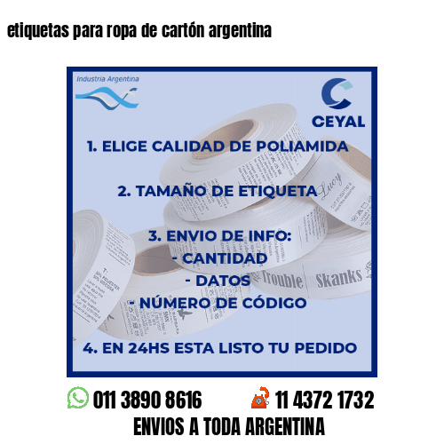 etiquetas para ropa de cartón argentina