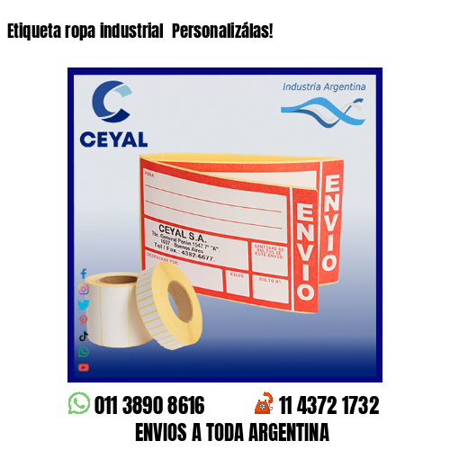 Etiqueta ropa industrial  Personalizálas!