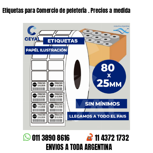 Etiquetas para Comercio de peletería . Precios a medida