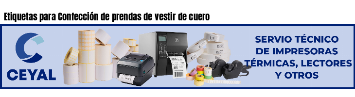 Etiquetas para Confección de prendas de vestir de cuero